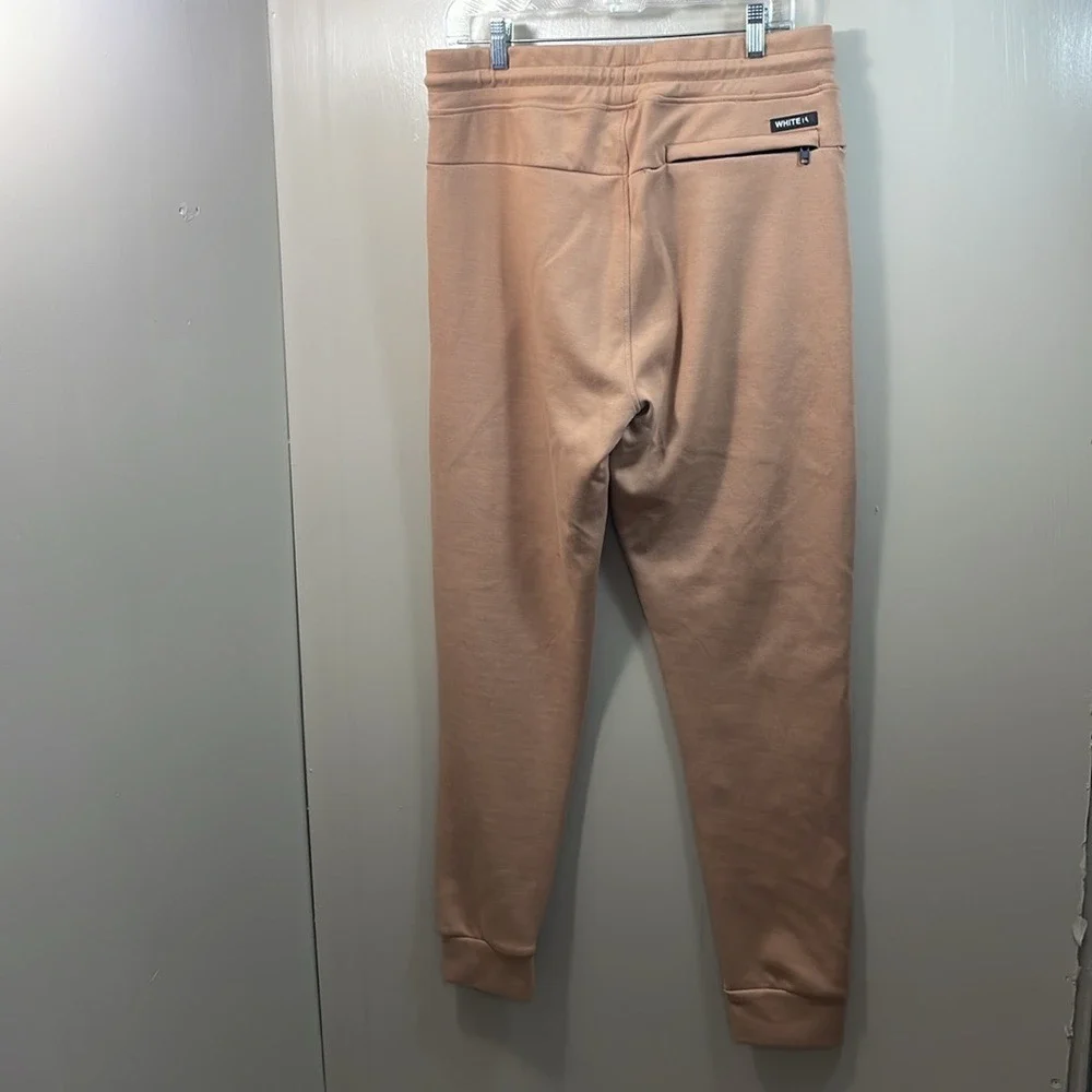 WHITETAG Mens Large Tan Jogger Sweatpants Casual‎ Activewear Zip Pockets